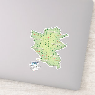 Yorkshire Dales Engeland kaart Sticker