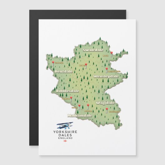 Yorkshire Dales England-kaart (Voorkant / Achterkant)