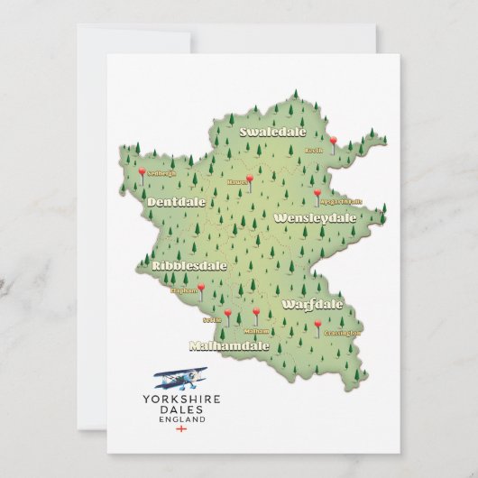 Yorkshire Dales England-kaart (Voorkant)