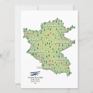 Yorkshire Dales England-kaart