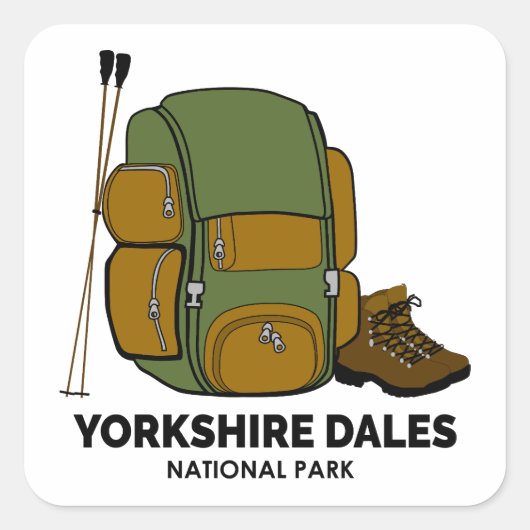 Yorkshire Dales National Park rugzak Vierkante Sticker (Voorkant)