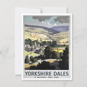 Yorkshire Dales National Park UK Retro Geïnspireer Briefkaart