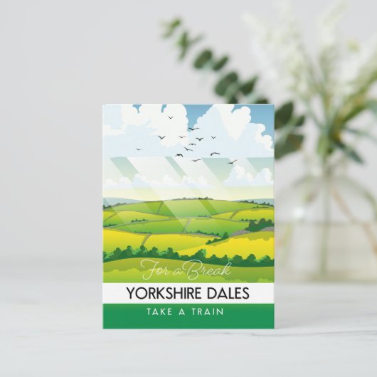 Yorkshire Dales reisposter. Briefkaart (Staand voorkant)