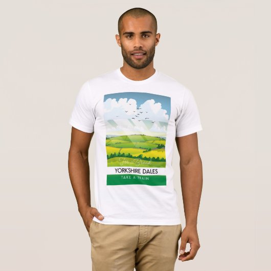 Yorkshire Dales reisposter. T-shirt (Voorkant volledig)
