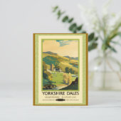 Yorkshire Dales Travel Poster Briefkaart (Staand voorkant)