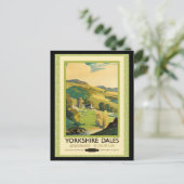 Yorkshire Dales Travel Poster Briefkaart (Staand voorkant)