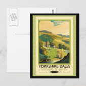 Yorkshire Dales Travel Poster Briefkaart (Voorkant / Achterkant)