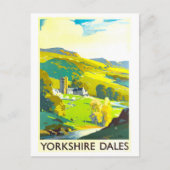  Yorkshire Dales UK Travel Poster Briefkaart (Voorkant)