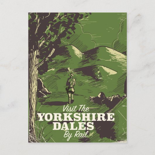 Yorkshire Dales vintage reisposter Briefkaart (Voorkant)