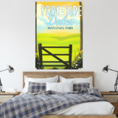 Yorkshire dales vintage reisposter canvas afdruk (Insitu (Slaapkamer))