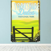Yorkshire dales vintage reisposter canvas afdruk (Insitu (Houten vloer))