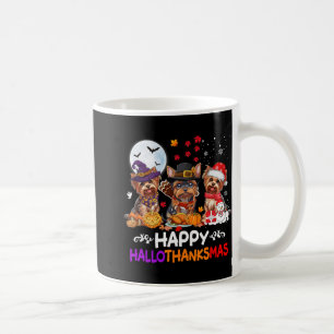 Yorkshire Dog Christmas Happy Hallothankmas Bedank Koffiemok