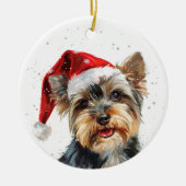 Yorkshire Dog Christmas Personalized Keramisch Ornament (Voorkant)