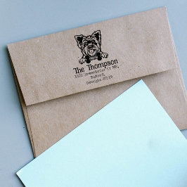 Yorkshire Dog, Custom Return Address Rubberstempel