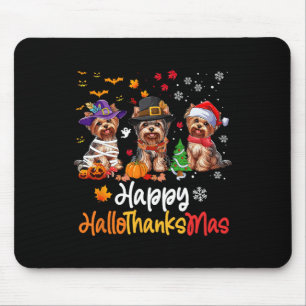Yorkshire Dog Halloween Kerstfeest Happy Hallobeda Muismat