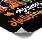 Yorkshire Dog Halloween Kerstfeest Happy Hallobeda Poster (Hoek)
