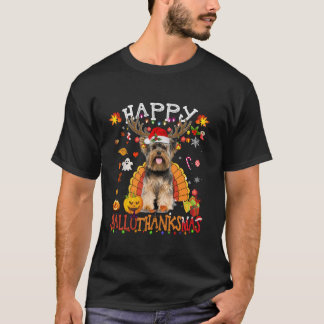 Yorkshire Dog Halloween Kersthond Happy Hallot T-shirt