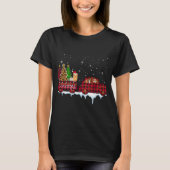 Yorkshire Dog Kerstmis Red Pset Truck Santa Xmas T-shirt (Voorkant)