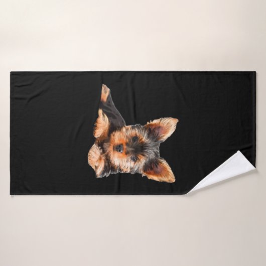 Yorkshire dooder Yorkie Puppy Dog Badhanddoek (Badhanddoek)
