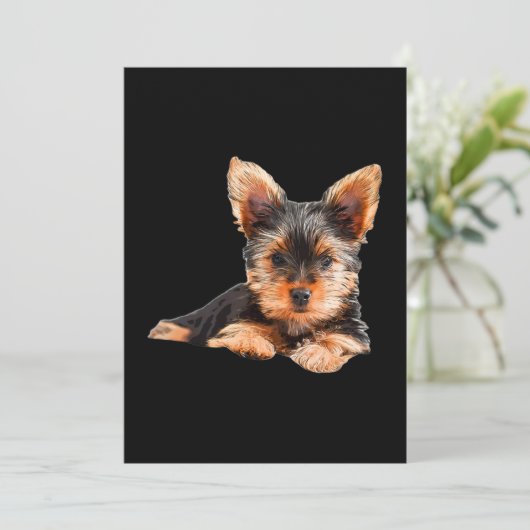 Yorkshire dooder Yorkie Puppy Dog Bedankkaart (Staand voorkant)