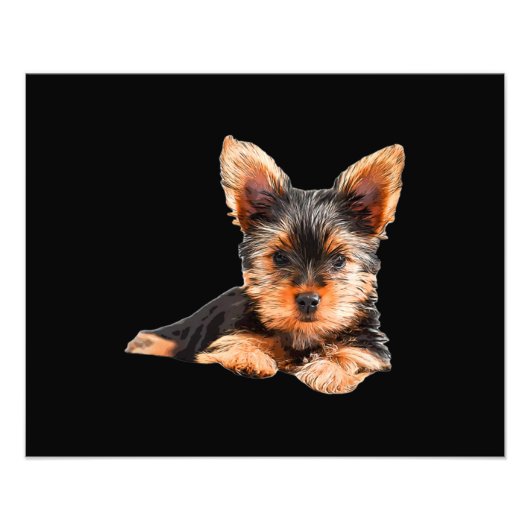 Yorkshire dooder Yorkie Puppy Dog Foto Afdruk (Voorkant)