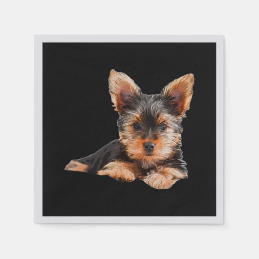 Yorkshire dooder Yorkie Puppy Dog Servet (Voorkant)