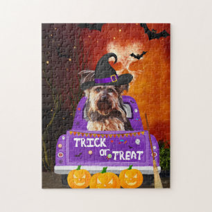 yorkshire doodsbang Dog in Halloween Truck Legpuzzel