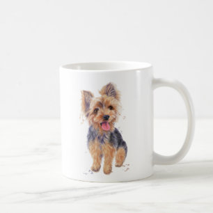 Yorkshire doodshond op een mok. koffiemok