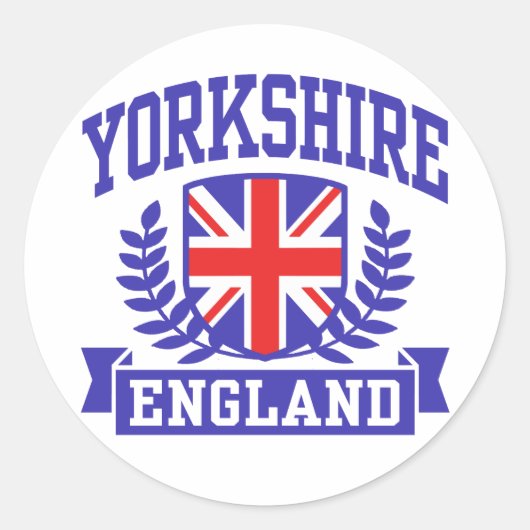 Yorkshire England Ronde Sticker (Voorkant)