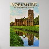 Yorkshire, Fountains Abbey, Poster (Voorkant)