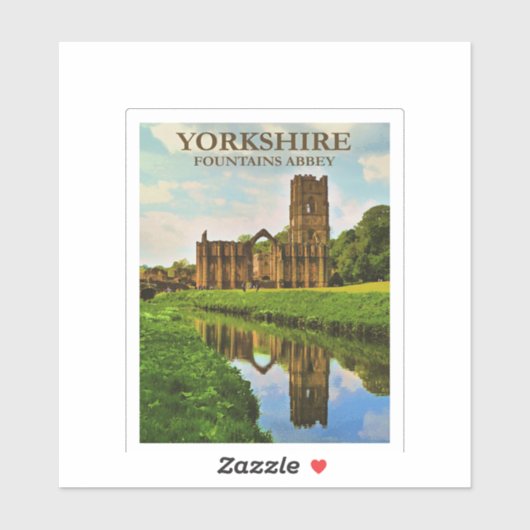 Yorkshire, Fountains Abbey, Sticker (Vel)