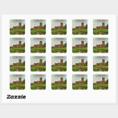 Yorkshire, Fountains Abbey, Vierkante Sticker (Vel)