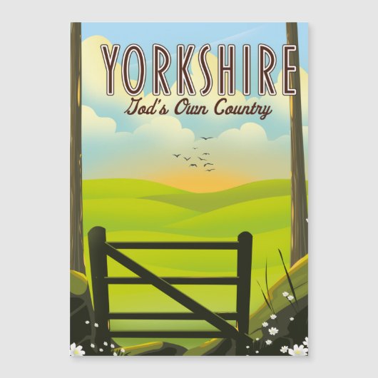 Yorkshire "God's own Country" vintage reisposter (Voorkant)