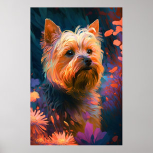 Yorkshire Hond Dier Portret Schilderij Huisdier Hu Poster