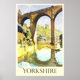 Yorkshire Knaresborough Vintage Reisposter Poster