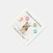 Yorkshire laat hond verjaardagsfeestje servet (Hoek)