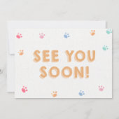 Yorkshire Lets Dog Pawty Puppy Verjaardag Roze Fot Kaart (Achterkant)