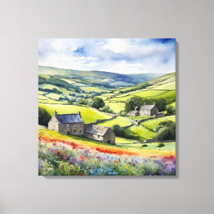 "Yorkshire Meadowsong" Landschap Yorkshire Dales Canvas Afdruk