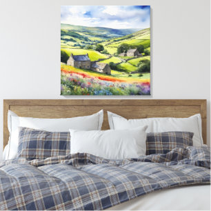 "Yorkshire Meadowsong" Landschap Yorkshire Dales Canvas Afdruk