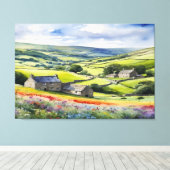 "Yorkshire Meadowsong" Landschap Yorkshire Dales Canvas Afdruk (Insitu (Houten vloer))