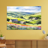 "Yorkshire Meadowsong" Landschap Yorkshire Dales Canvas Afdruk (Insitu (Woonkamer))
