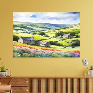 "Yorkshire Meadowsong" Landschap Yorkshire Dales Canvas Afdruk