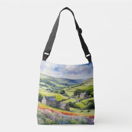 "Yorkshire Meadowsong" Landschap Yorkshire Dales Crossbody Tas