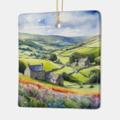 "Yorkshire Meadowsong" Landschap Yorkshire Dales Keramisch Ornament (Links)