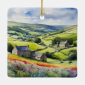 "Yorkshire Meadowsong" Landschap Yorkshire Dales Keramisch Ornament (Achterkant)