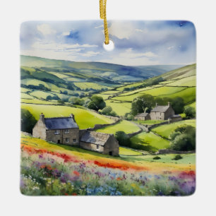 "Yorkshire Meadowsong" Landschap Yorkshire Dales Keramisch Ornament