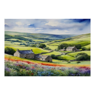 "Yorkshire Meadowsong" Landschap Yorkshire Dales Perfect Poster