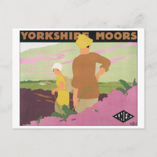 Yorkshire Moors Vintage Travel Poster Briefkaart