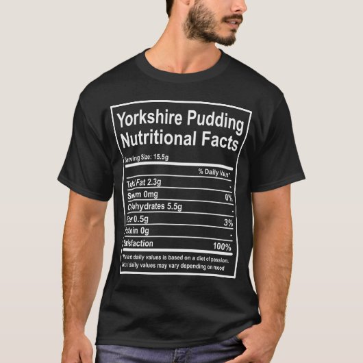 Yorkshire Pudding Nutritional Facts T-shirt (Voorkant)