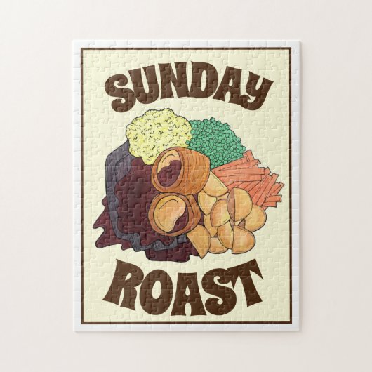 Yorkshire Pudding Sunday Roast UK British Food Legpuzzel (Verticaal)